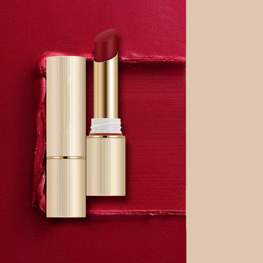 Non-sticky, airtight lipstick, matte finish, brightens skin tone, soft matte, silky smooth, and long-lasting.