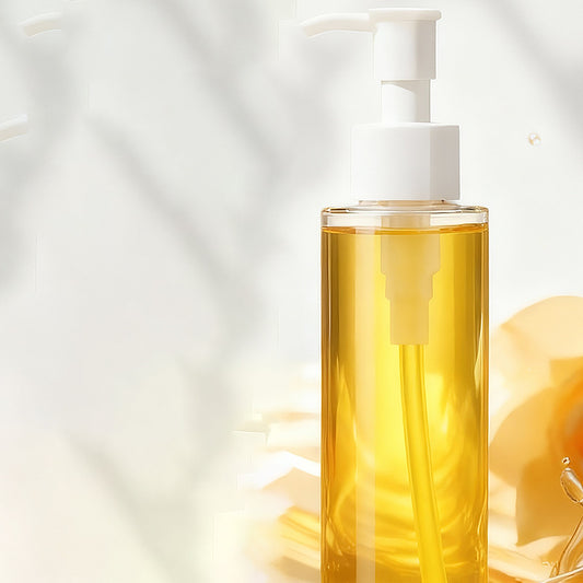 Plant-based cleansing oil for deep facial cleansing, gentle and non-irritating, suitable for all skin types including eyes, lips, and face.