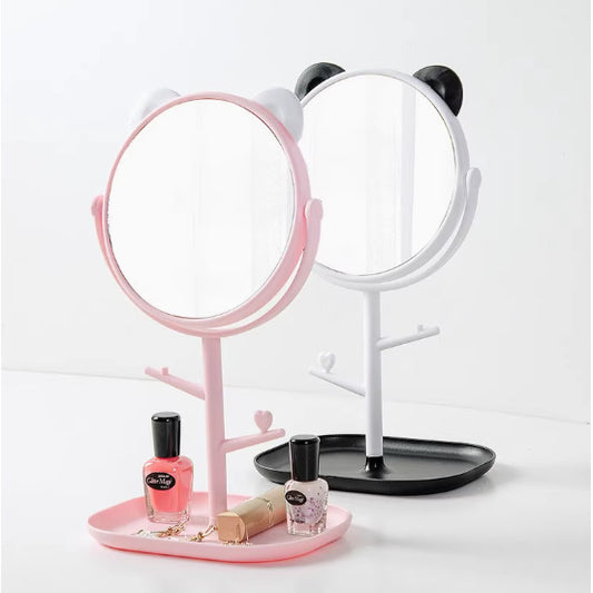 Cat-ear style single-sided makeup mirror, cartoon high-definition princess mirror, dormitory desktop makeup mirror