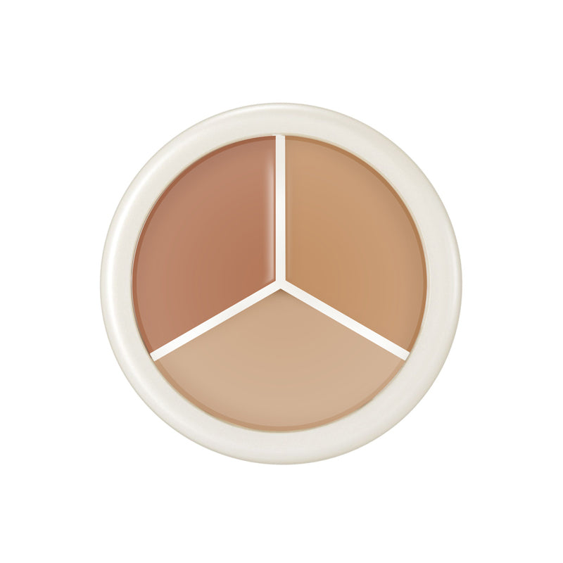 Three-color concealer for covering spots, acne marks, and dark circles
