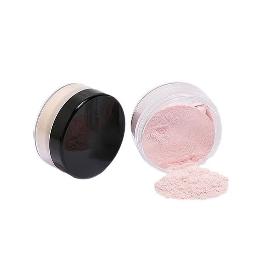 Clear, translucent powder thats invisible to the eye. Its refreshing, sweat-resistant, doesnt clog the skin, and prevents smudging or fading