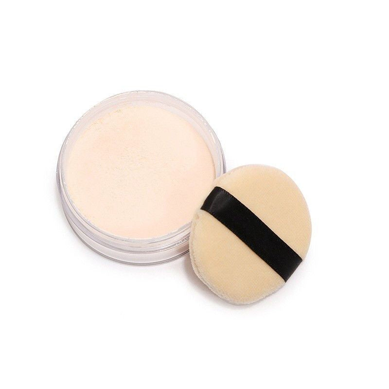 Clear, translucent powder thats invisible to the eye. Its refreshing, sweat-resistant, doesnt clog the skin, and prevents smudging or fading