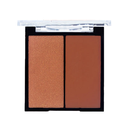 Waterproof, long-lasting concealing two-color blush