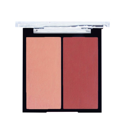 Waterproof, long-lasting concealing two-color blush