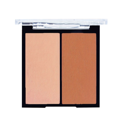 Waterproof, long-lasting concealing two-color blush