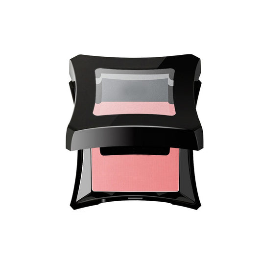 Monochromatic blush enhances complexion, offering a natural, bare-faced look with delicate highlighters and contouring in one palette