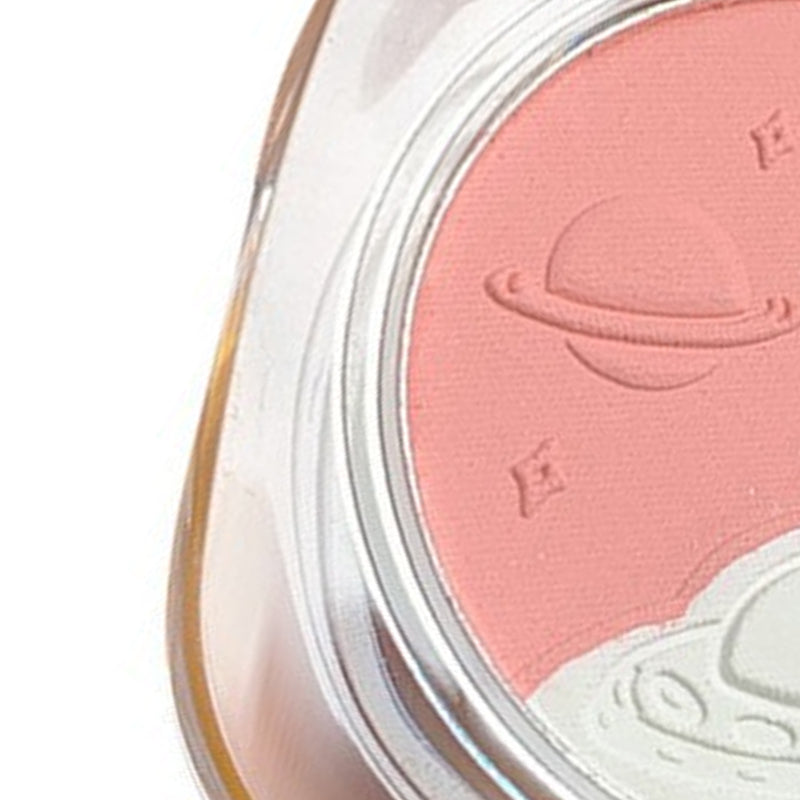 Two-color blush, highlight contouring compact powder, pinkish-purple shade that doesnt flake, natural bare-faced blush