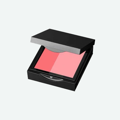 Two-color blush palette – natural, bare-faced look; provides a combination of glossy and matte effects; waterproof, sweat-resistant, and long-lasting