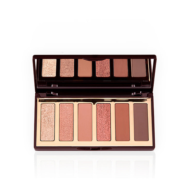 Earthy Tone Matt Fine Glitter Highlighting Six-Color Eyeshadow Palette