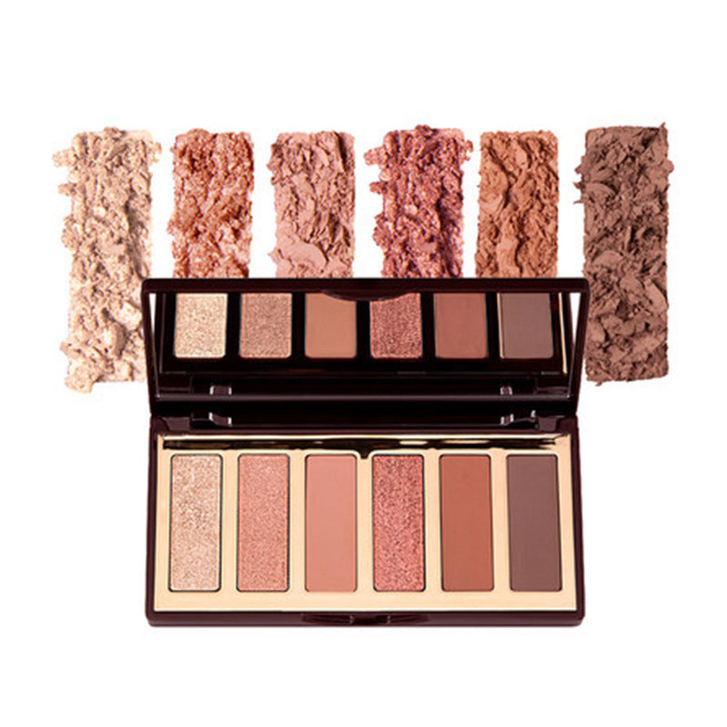 Earthy Tone Matt Fine Glitter Highlighting Six-Color Eyeshadow Palette
