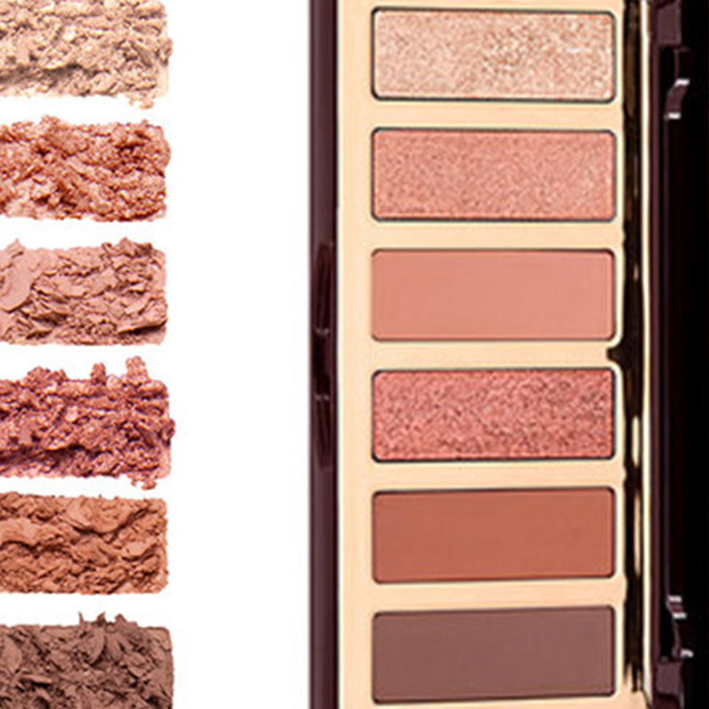 Earthy Tone Matt Fine Glitter Highlighting Six-Color Eyeshadow Palette