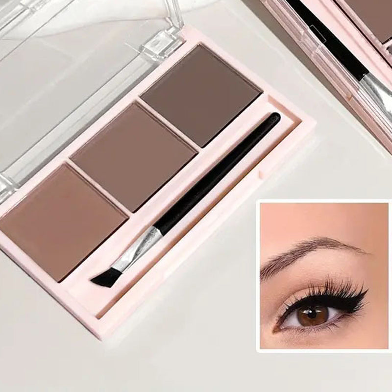 3-color Brush Waterproof Matt Nude Eyeshadow Palette
