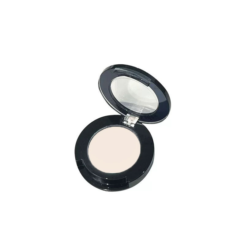 A white highlight powder that brightens the tear troughs, fills in wrinkles, provides long-lasting color, has a matte finish, and can be used on both cheeks and face