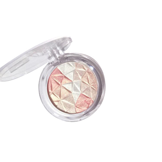 Mixed-color diamond cake cutting for three-dimensional contouring, skin tone correction, highlight, and shimmer powder