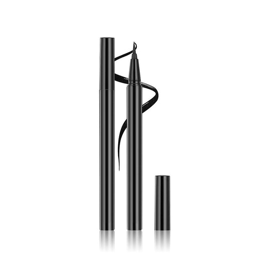 Long-lasting, smudge-resistant eyeliner that stays in place without smudging, providing a thin, dense black line