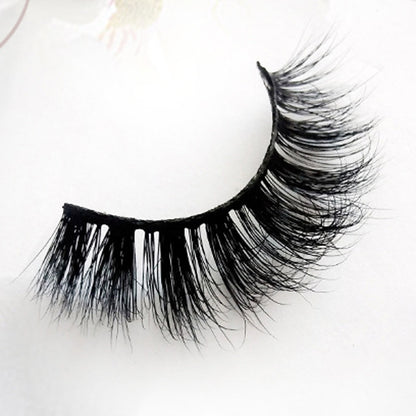 Mink fur 3D fake eyelashes, dense, curled, multi-layered, soft and flexible eyelashes
