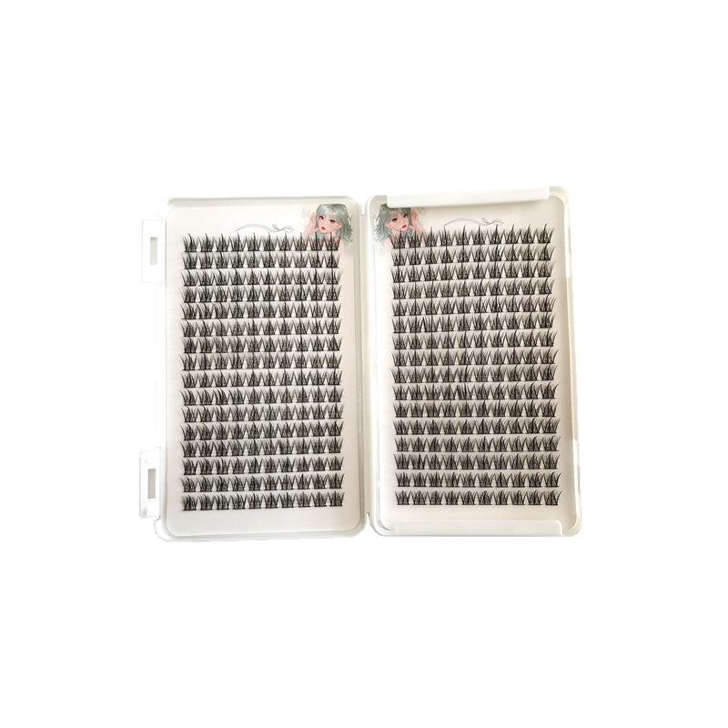 Large-capacity lazy person set of three fake eyelashes: Feather fan encrypted style eyelashes