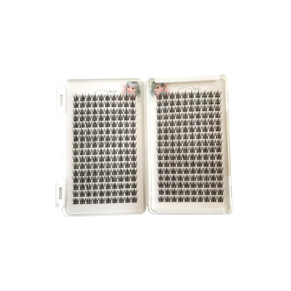 Large-capacity lazy person set of three fake eyelashes: Feather fan encrypted style eyelashes