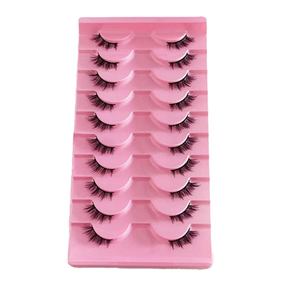10 pairs of short, half-length fake eyelashes for a natural and everyday makeup look