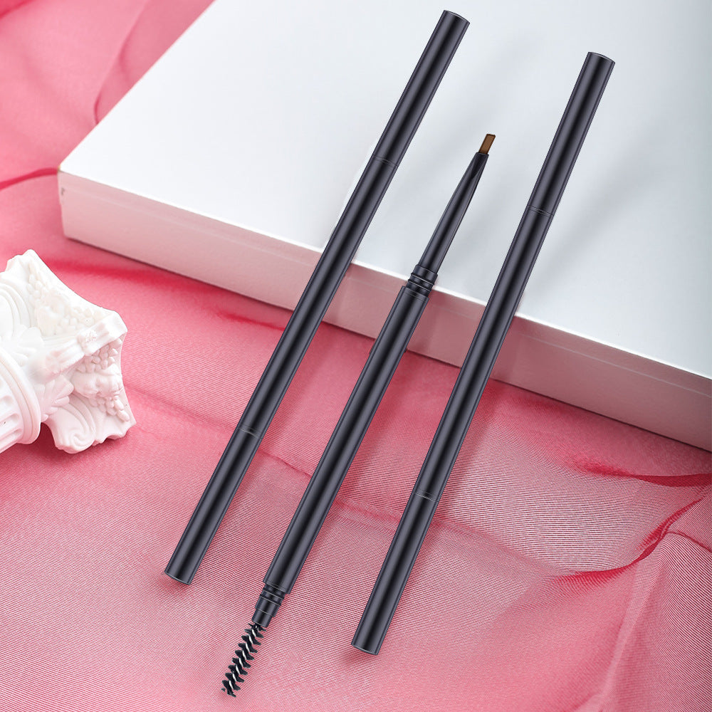 Small batch ultra-fine double-ended brow pencil, smudge-proof, natural, three-dimensional, long-lasting color, brow gel/powder.