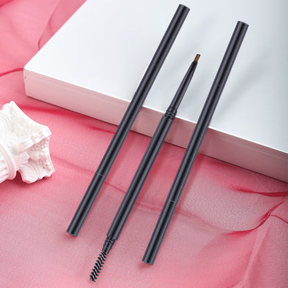 Small batch ultra-fine double-ended brow pencil, smudge-proof, natural, three-dimensional, long-lasting color, brow gel/powder.