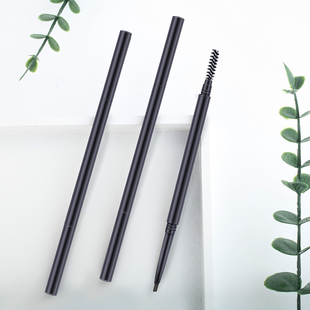 Small batch ultra-fine double-ended brow pencil, smudge-proof, natural, three-dimensional, long-lasting color, brow gel/powder.