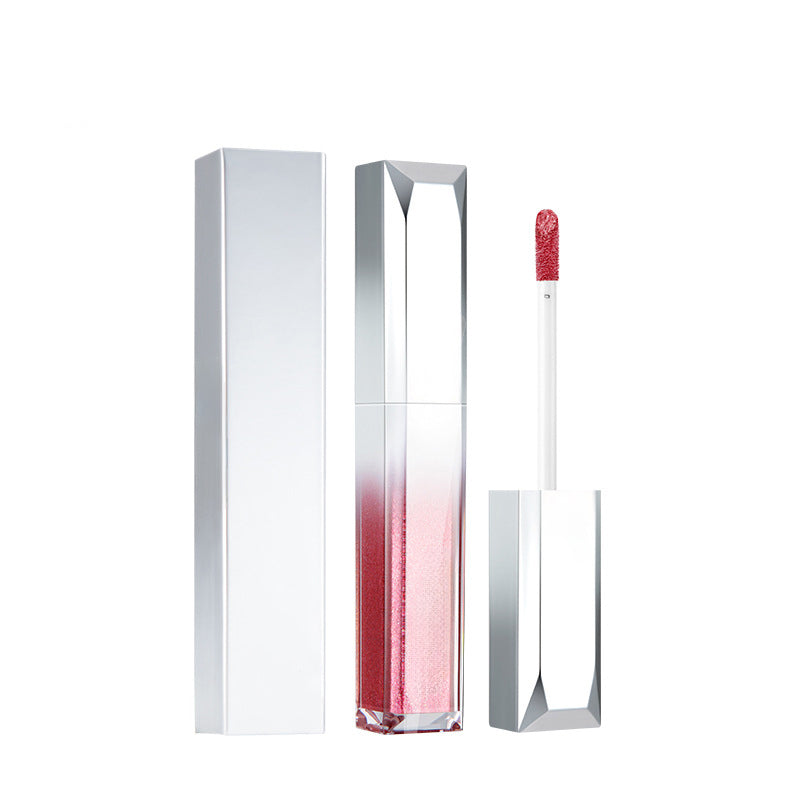 Lacquer lip gloss, pearlescent shimmer lipstick, plumping lip metallic European and American style lip color