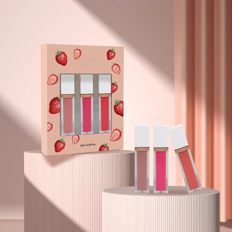 Multi-color matte lip gloss makeup set with vibrant color and moisturizing lip color