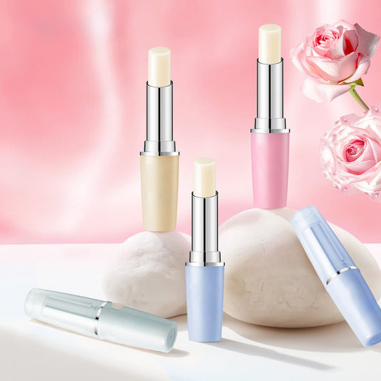 Rose essential oil moisturizing lip balm, hydrating, prevents dryness and cracking, reduces lip lines, removes dead skin, colorless lip balm.