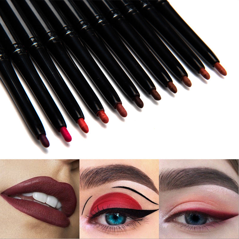 Matte lip liner, twist-up, waterproof, multi-functional lipstick pen