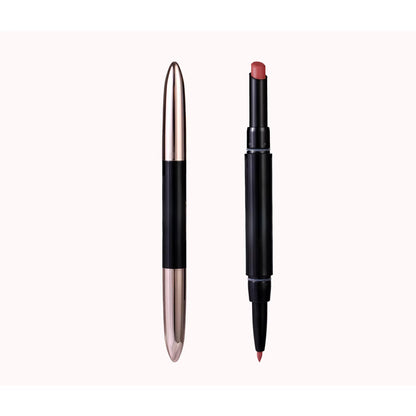 Double-ended rotating lip liner, waterproof, long-lasting matte finish, women's lip liner makeup.
