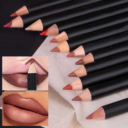 Multi-color lipstick pencil, long-lasting double-ended pink lip liner