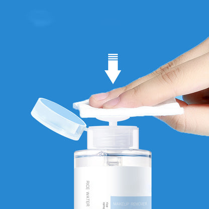 Rice water makeup remover deeply cleanses, is gentle, non-irritating, non-greasy, hydrating, moisturizing, and exfoliates pores.