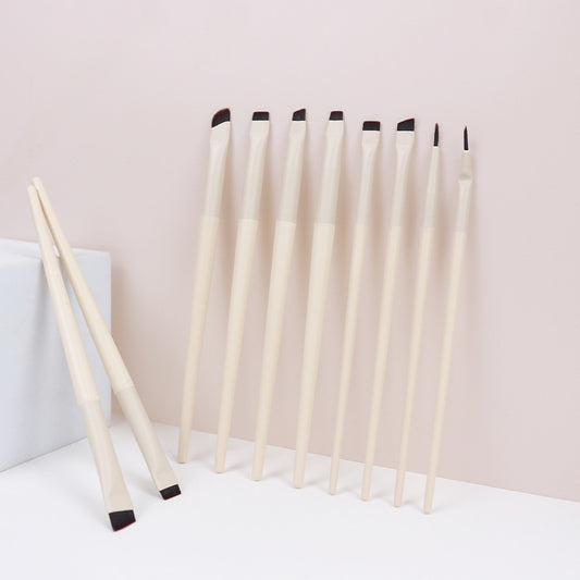 Eyeliner brush set, ultra-thin, fine, flat-headed, angled brow brush, under-eye bag brush, eyelid brush, sharp eyeliner brush
