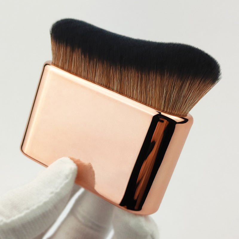 Extra Large Soft Bristle Makeup Brush, Multifunctional Body Brush, Bamboo Flat Brush, Neck Brush, Caterpillar-Shaped Foundation/Powder Brush