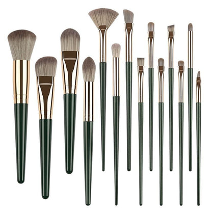 14-piece makeup brush set, including loose powder, blush, eyeshadow, and concealer brushes – professional makeup tools.