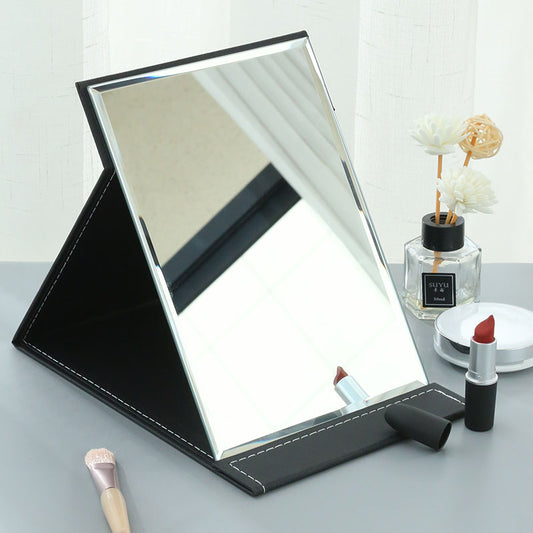 Foldable right-angle portable small mirror, travel desktop makeup mirror, dormitory desk mirror, men's makeup mirror