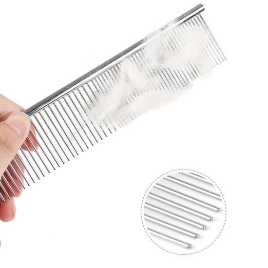 Cat Dog Stainless Double Tooth Long Row Comb