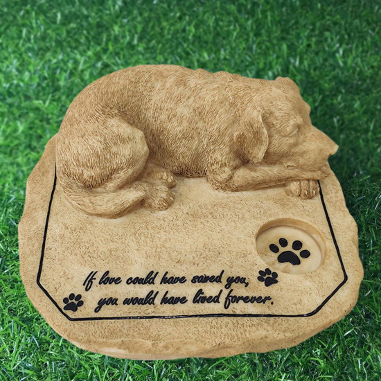 Dog Headstone Monument With Candle Hole Customizable